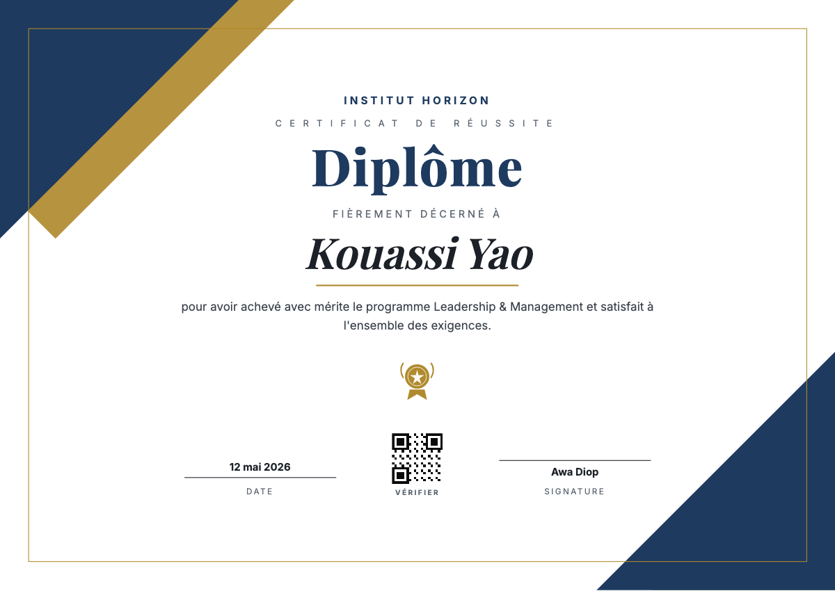 Aperçu du modèle Diplôme diagonale — diplôme